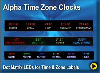 BRG Alpha Time Zone Clock, Zulu Clock, World Clock, Military Clock, World Time Zone Clock, Military Time Zone Clock